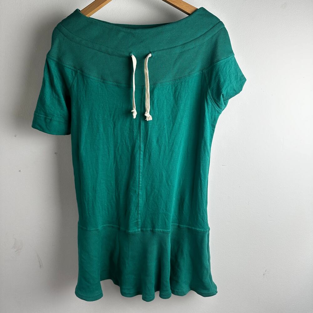 Free People Beach Gemma Mini Off The Shoulder Boho Dress Cadmium Green Size XS - Picture 2 of 5